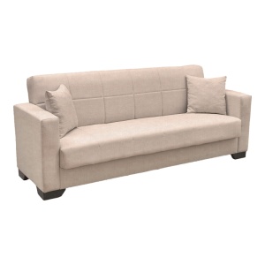 Canapea extensibila 3 locuri cu spatiu de depozitare Vox, Bej, 75x180x85 cm - Img 2
