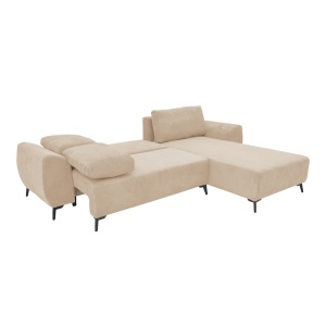 Canapea extensibila 3 locuri, Pako World, Textil, Bej, 286x204x93 cm - Img 2