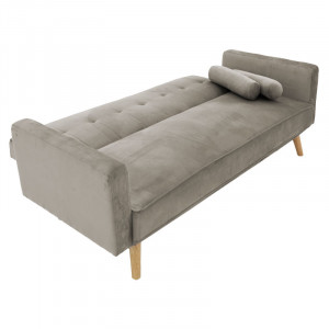 Canapea extensibila 3 locuri Success catifea gri 190x80x84 cm - Img 4