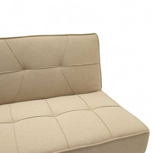 Canapea extensibila 3 locuri Travis cu material textil de culoare bej 175x83x74cm - Img 5