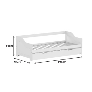 Canapea extensibila, Benato, Pako, Alb 98x196x66 cm - Img 8