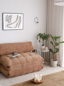Canapea extensibilă cu 2 locuri Fold Maro 120x79x75 cm - Img 3