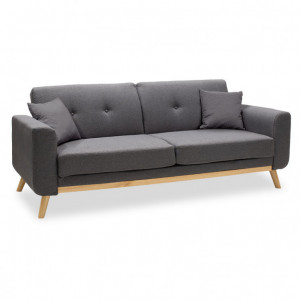 Canapea extensibila cu 3 locuri, gri Carmelo 214x80x86cm - Img 2