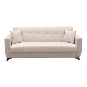Canapea extensibila cu spatiu de depozitare Modesto, Bej, 215x75x85 cm - Img 6