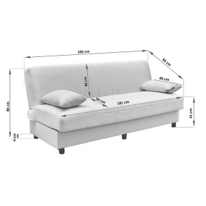 Canapea extensibila cu spatiu de depozitare Romina, Bej, 180x75x85 cm - Img 6