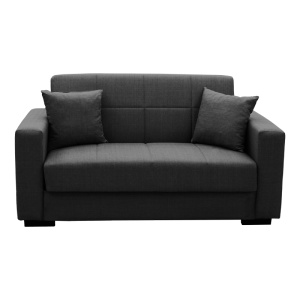 Canapea extensibila cu spatiu de depozitare Vox, Antracit/Negru, 180x75x85 cm - Img 4
