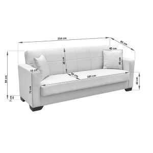 Canapea extensibila cu spatiu de depozitare Vox, Bej, 180x75x85 cm - Img 6