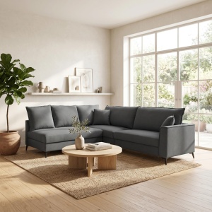 Canapea reversibila Almy, Antracit, 271x219x91 cm