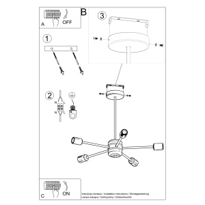 Candelabru Lango Negru 66x66x46 cm - Img 5