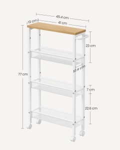 Carucior depozitare, Dacey, Alb, 45.4x13x77 cm - Img 7