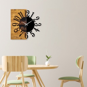 Ceas de perete decorativ din lemn Wooden Nuc 58x3x58 cm - Img 2