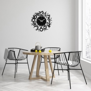 Ceas de perete decorativ din metal Rasputin Negru 48x48 cm - Img 4