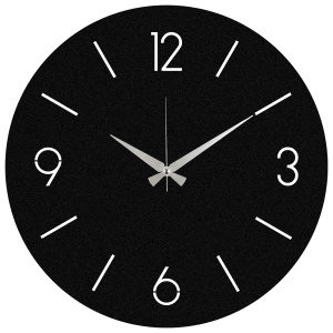 Ceas de perete decorativ din metal Trevwela Negru 48x48 cm - Img 5