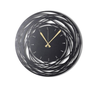 Ceas de perete decorativ din metal Watch-042 Negru 50x50x0 cm - Img 6