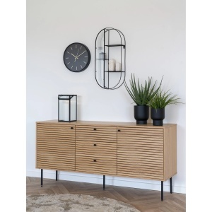 Ceas de perete Kensington, Negru, 4.5x35x35 cm