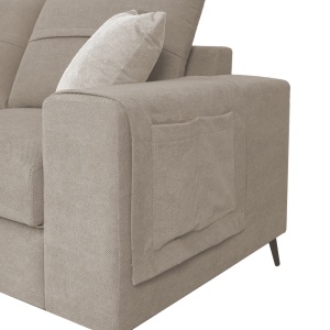 Coltar dreapta Montana tesatura gri-bej cu perne gri deschis 275x215x93 cm - Img 2