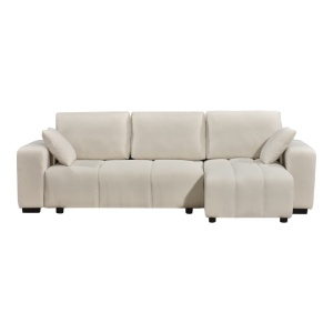 Coltar extensibil cu spatiu de depozitare Belda, Crem, 138x246x82 cm - Img 6