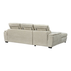 Coltar extensibil pe stanga cu spatiu de depozitare, Dreamora, Alb, 167x270x82 cm - Img 6