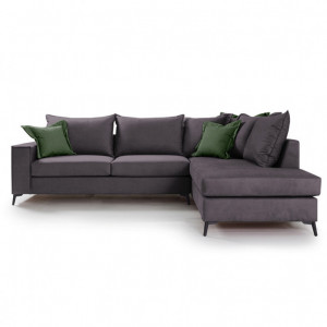 Coltar Stanga Boston Gri Inchis - Verde Inchis 290x235x95 cm - Img 2