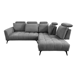 Coltar stanga, cu perne ajustabile, Serkas, Gri, 268x213x100 cm - Img 5