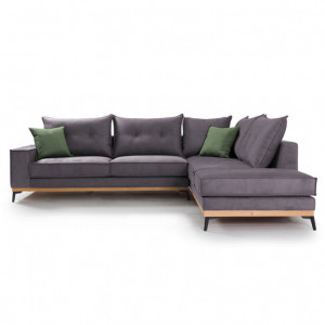 Coltar Stanga Luxury II Gri Inchis - Verde Inchis - Negru 290x235x90 cm - Img 2