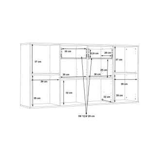 Comoda Drepen melaminat alb si sonoma 162.3x34.2x81.7 cm - Img 7