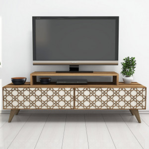 Comoda TV City - Walnut, Crem - Img 3
