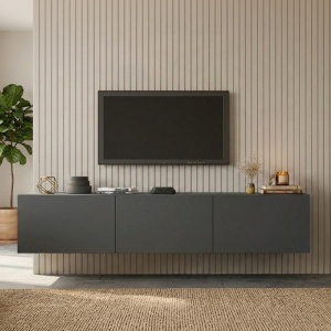 Comoda TV de perete Felita, Antracit, 150x31.4x30 cm