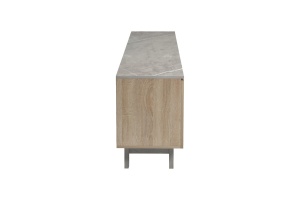 Comoda TV, Pako Word, Kasandra, Gri deschis marmura, 180 x 35 x 48 cm - Img 5