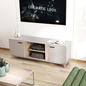 Comoda TV, Polenio, Taupe, 150x40x53 cm