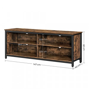 Comoda TV, Vasagle, Negru , 147x40x60 cm - Img 5