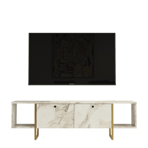 Comoda TV VG30 Alb 160x47.6x40 cm - Img 7