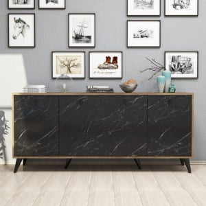 Consola Elite 1618 Walnut-Negru Marble - Img 1