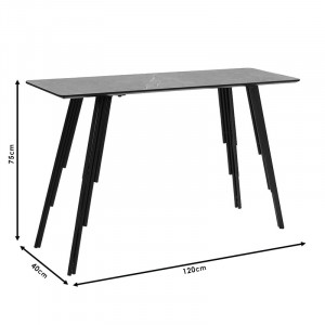 Consola Lifo MDF gri inchis ciment - negru 120x40x75cm - Img 4
