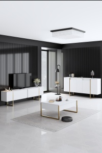 Consola Luxe Alb 160x35x80 cm - Img 2
