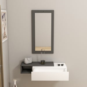 Consola suspendata cu oglinda Vien Antracit 82x15.8x29.6 cm - Img 2
