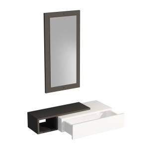 Consola suspendata cu oglinda Vien Antracit 82x15.8x29.6 cm - Img 5