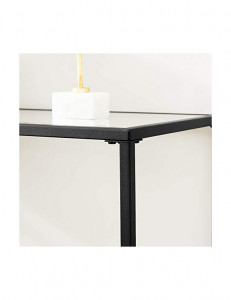 Consola, Vasagle, blat din sticla securizata, LGT026B01, Negru, 35 x 100 x 80 cm - Img 5