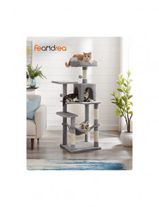 Copac pentru pisici, Feandrea, 143 cm, Hamac, Gri - Img 2