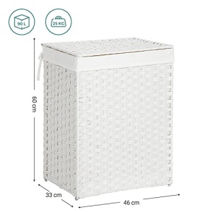 Cos de rufe, Songmics, Alb, 45.5x32x61 cm - Img 4
