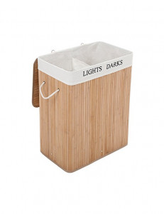 Cos de rufe, Songmics, Lemn, Natural, LCB64Y, 100L, 52 x 32 x 62 cm