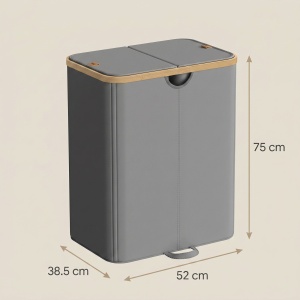 Cos de rufe Songmics, Roxanne, Gri inchis, 52.5x38.5x75 cm - Img 2