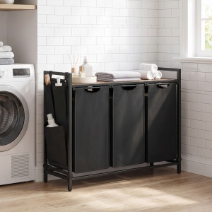 Cos de rufe Vasagle, Brenta, Negru, 87.7x33x72 cm - Img 4