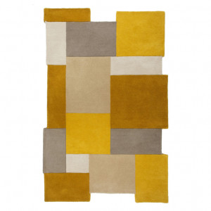 Covor Collage Galben Ochre/Natural 200X290 cm, Flair Rugs - Img 2