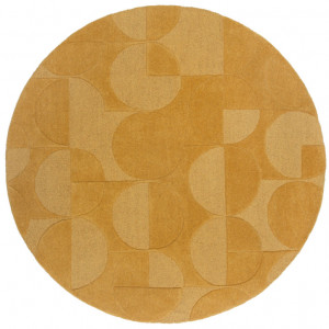 Covor Gigi Galben Ochre 160X160 cm, rotund, Flair Rugs - Img 2