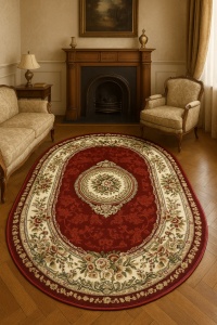 Covor Oval, Lotos, Rosu, 100x200 cm, Delta Lotos 571