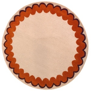 Covor rotund Wiggle Wool Portocaliu 160x160 cm - Img 5