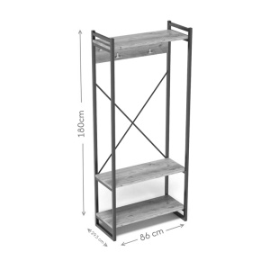 Cuier Baker metal negru si melamina alba 90x34x180 cm - Img 4