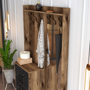 Cuier pentru Hol Berlin BC - Walnut, Negru Marble - Img 4
