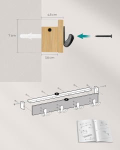 Cuier Songmics Bej 40x7.4x7 cm - Img 6